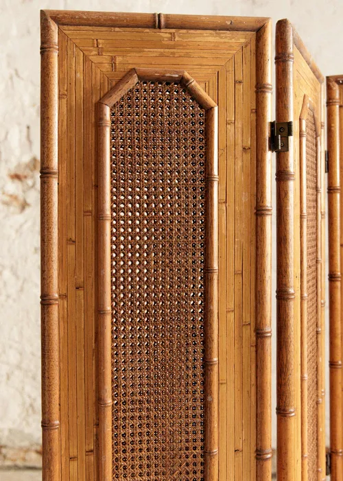 Paravent en bambou et cannage vintage - Bambou et cannage — image 3