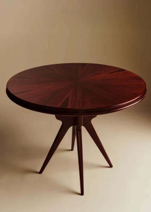 Table de bridge ronde vintage - Palissandre