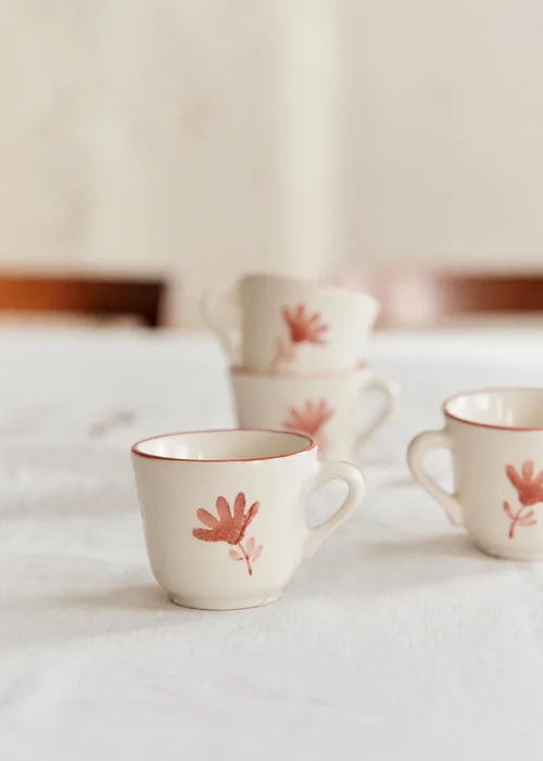 Coffret de 4 tasses expresso - Petite Fleur - Terre De Sienne — image 3