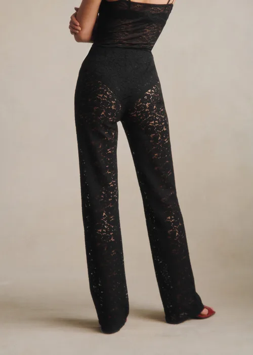 Pantalon AZIM - Dentelle Fleurs Noir — image 3