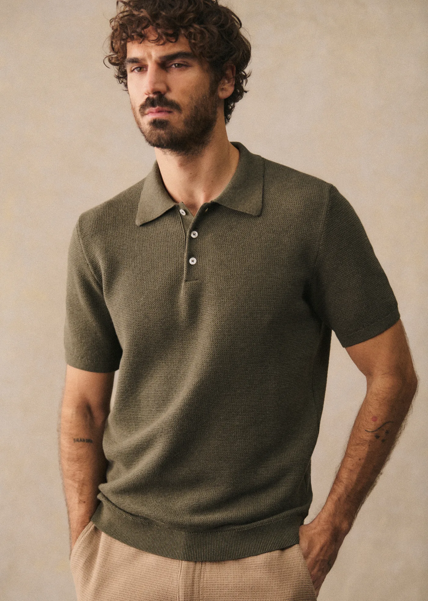 Polo Maille Sawyer - Kaki Chiné