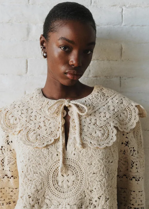 Robe Valya - Sézane x SEA NY - Guipure Unie Crème — image 3