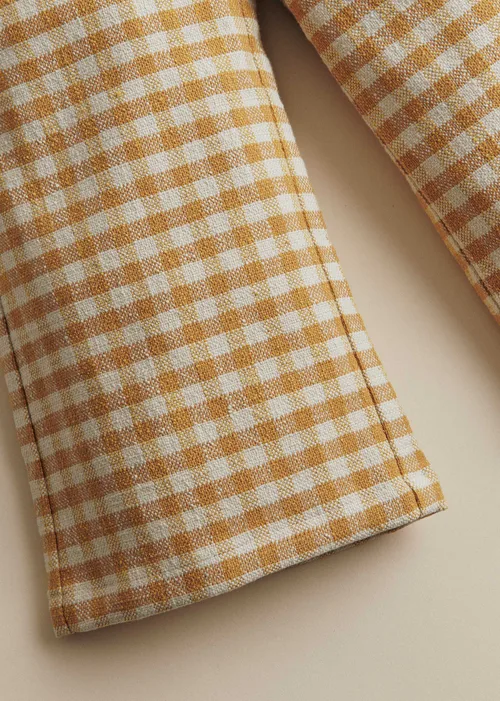 Pantalon Mao - Carreaux Vichy Ocre Ecru — image 4