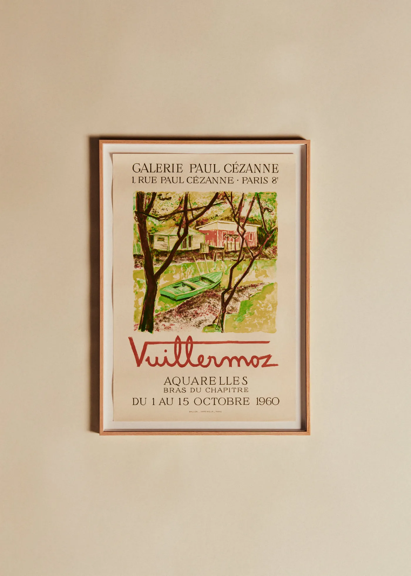 Affiche Paul Cezanne, Vuillermoz, 1960 - 52,5 x 73,5 cm