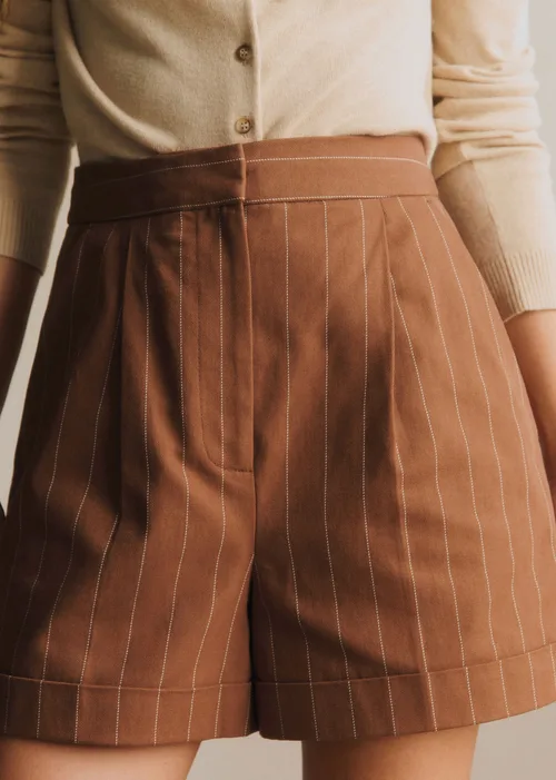 Short Dogan - Rayures Tennis Choco Crème