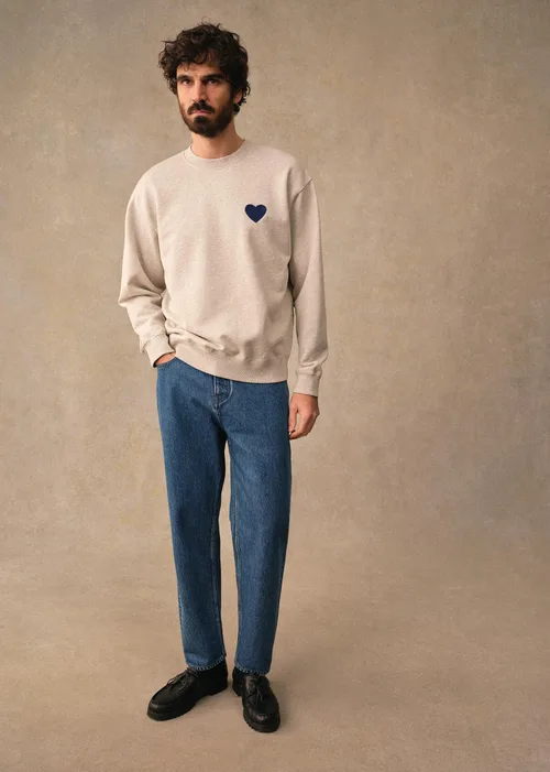 Sweatshirt Coeur Chaînette - Gris Chiné — image 6