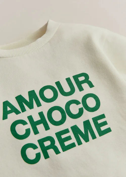 Sweat-Shirt Amour Choco Crème - Ecru / Vert — image 2
