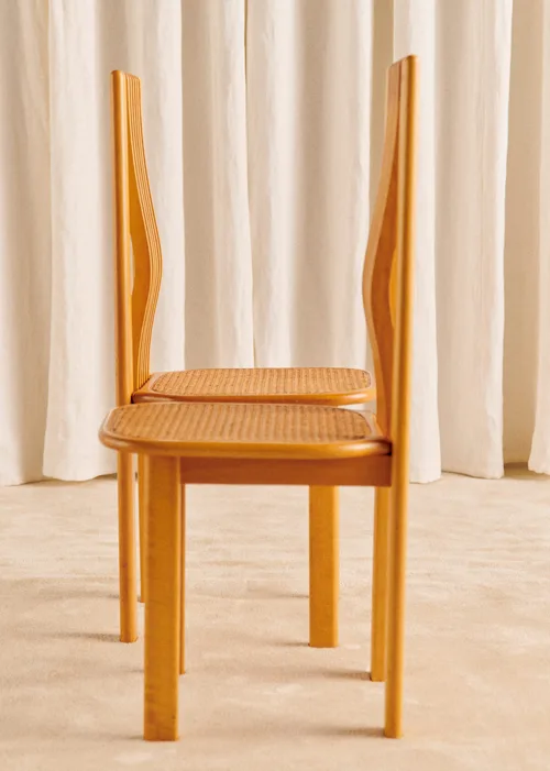 Lot de 4 chaises italiennes années 70 - Cannage — image 5