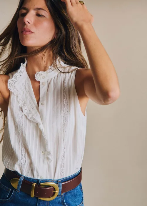 Chemise Celinda - Broderie Unie Ecru — image 3