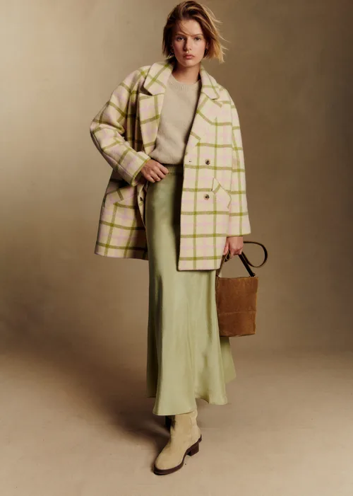 Manteau Ander - Carreaux Rose et Vert — image 4