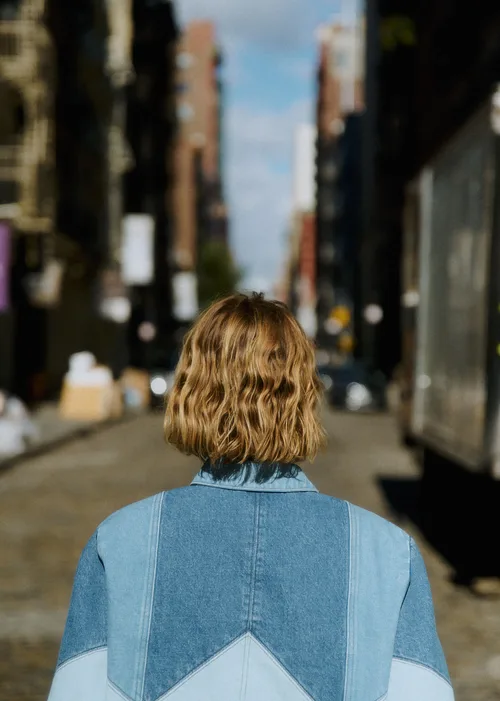 Chemise Marzia - Patchwork Denim Bleu Clair — image 5