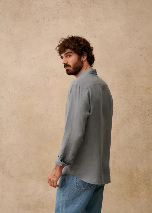 Chemise Charlie Lin - Bleu Acier — image 2