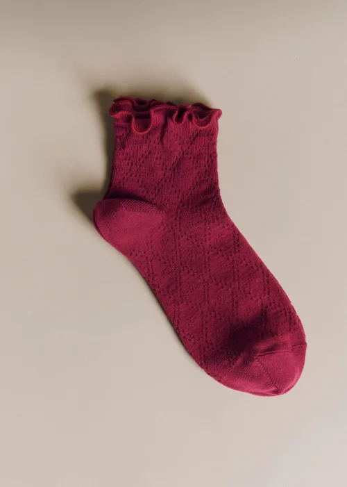 Chaussettes pointelle - Grenat