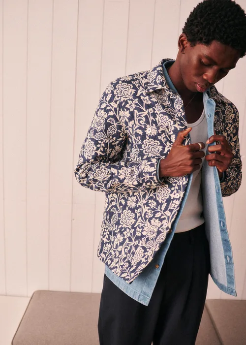 Surchemise Claggan - Jacquard Floral Bleu — image 6
