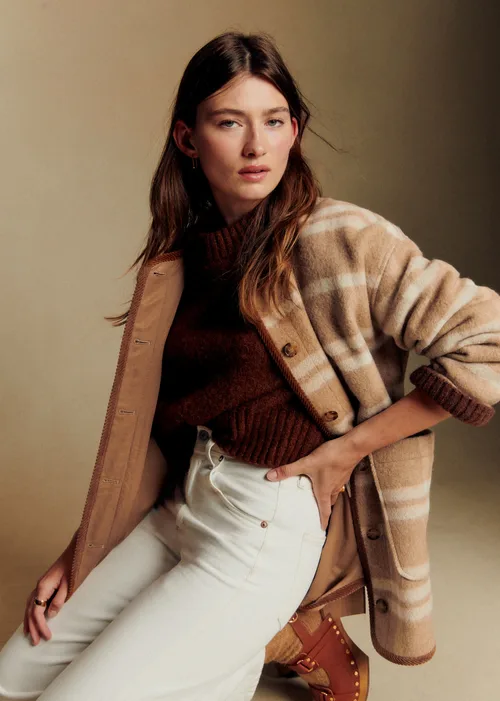 Veste Sari - Carreaux Beige — image 3