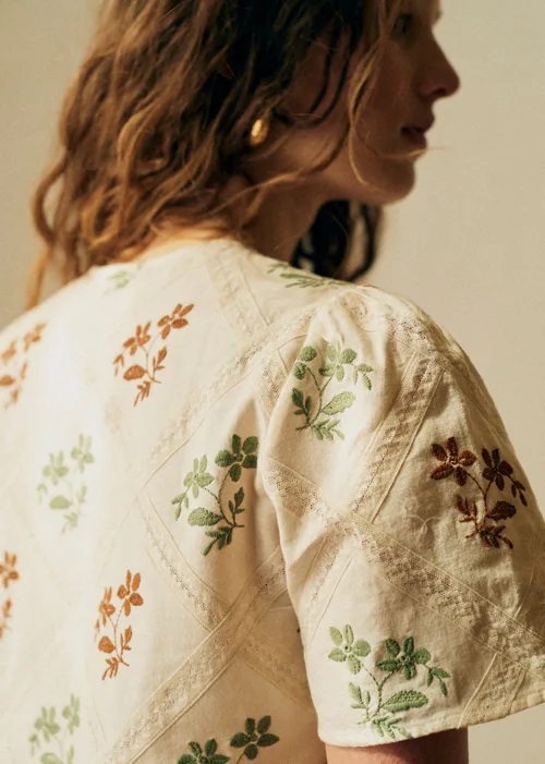 Chemise Amade - Broderie Contrastée Herbier Losange — image 2