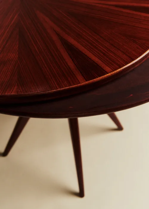 Table de bridge ronde vintage - Palissandre — image 8