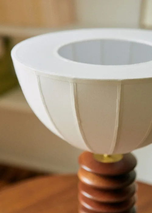 Lampe Tango - Acajou - Abat-jour Tango - Coton écru — image 5