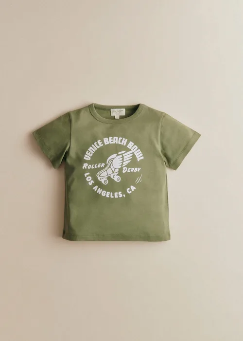 T-Shirt Roller Derby - Vert Chance / Écru