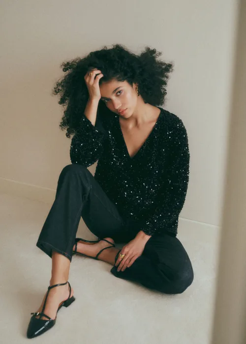 Blouse Shiny - Noir — image 3