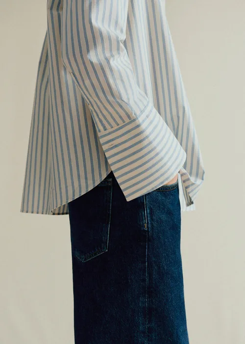 Chemise Marilis - Rayures Ecru Bleu — image 3