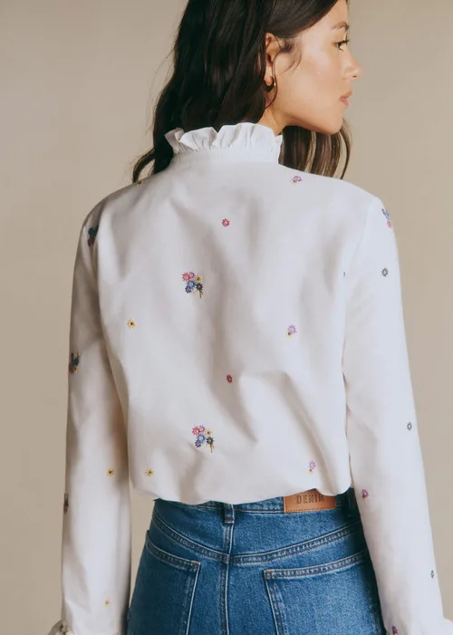 Chemise Erine - Broderie Contrastée Multico Fond Ecru — image 4
