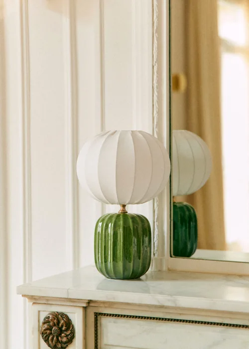 Lampe Traviata petit modèle - Vert - Abat-jour Sonate - Écru — image 3