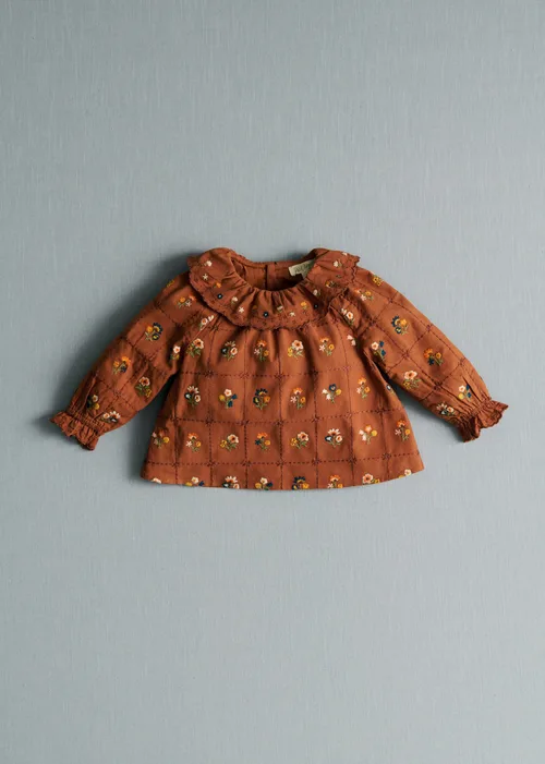 Blouse Héloïse - Caramel / Broderie Herbier — image 4
