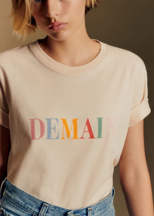 T-Shirt Demain - Crème / Multico — image 2