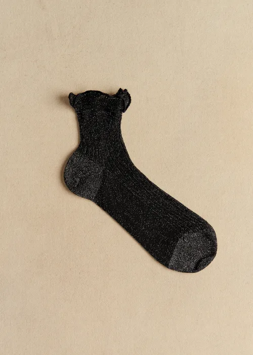 Chaussettes Diane - Lurex Noir Argent