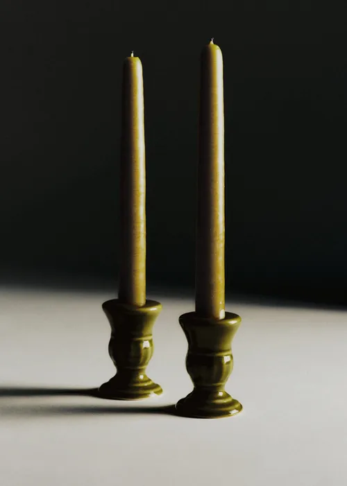 Coffret Bougeoirs Piano et Chandelles - Petit Modèle - Sauge — image 3