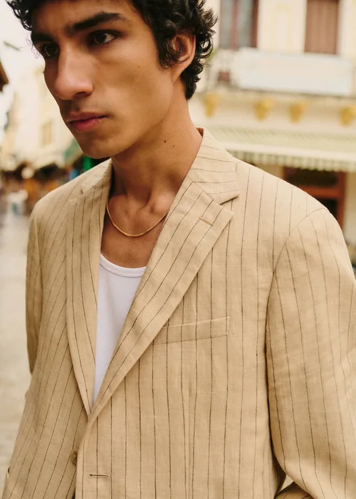 Veste Kale - Beige Rayures Fines Marron — image 5