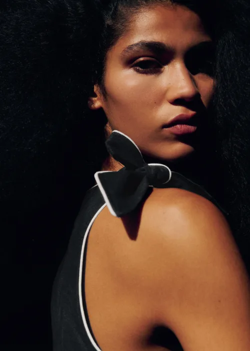 Blouse Gustavia - Noir Passepoils Écru — image 3