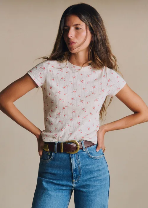 T-Shirt Camil - Pointelle Imprimé Flora — image 3