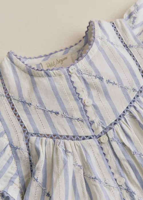 Chemise Tallulah - Rayures Lavande Broderie — image 3