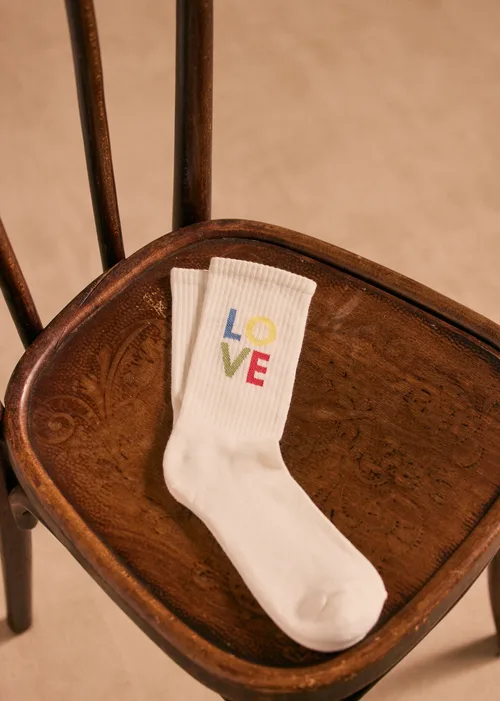 Chaussettes Love - Écru — image 3