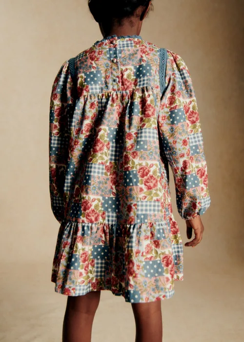 Robe Loren - Patchwork Roses et Pois — image 3