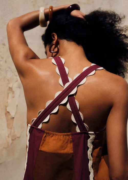 Robe Jackson - Patchwork Brun Camel Bordeaux — image 3