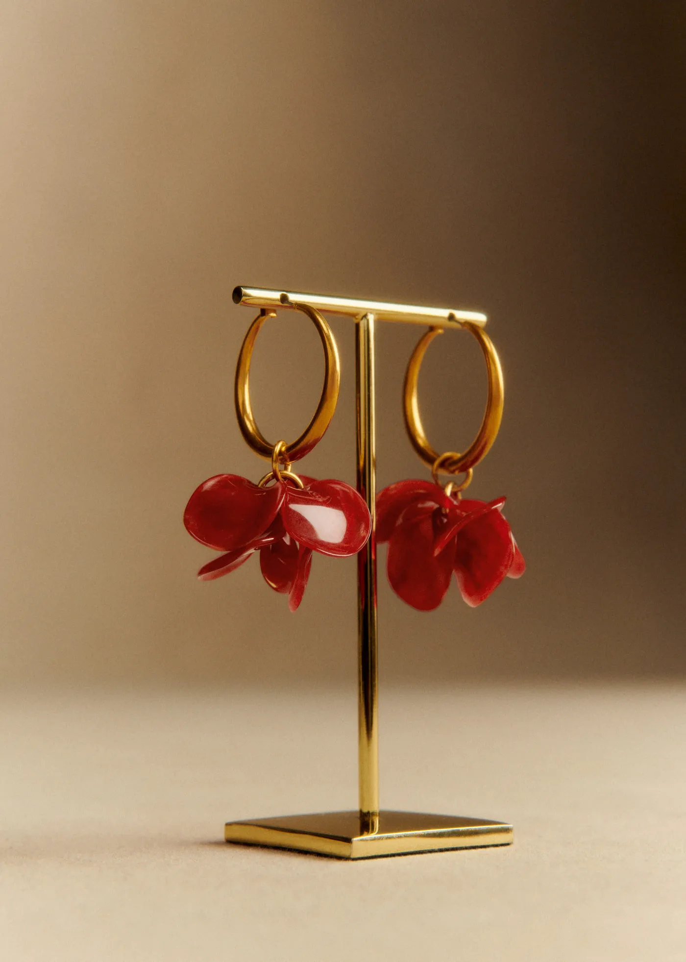 Anneaux Flora - Rouge Carmin