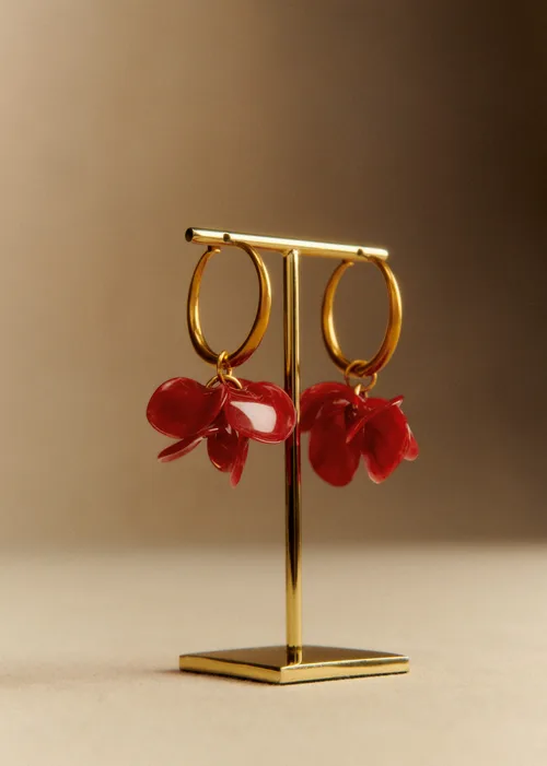 Anneaux Flora - Rouge Carmin