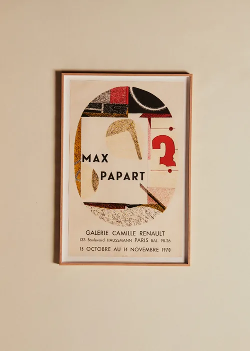 Affiche Galerie Camille Renault, Max Papart, 1970 - 53,5 x 78,5 cm