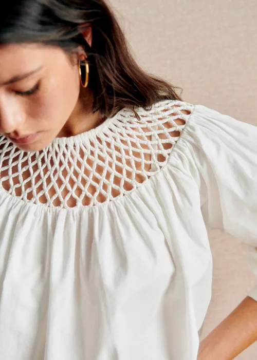 Blouse Sunday - Broderie Placée Fond Ecru — image 3
