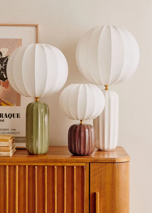 Lampe Traviata petit modèle - Acajou - Abat-jour Sonate - Écru — image 3