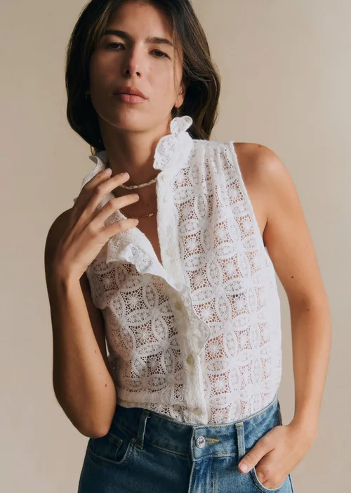 Chemise Celinda - Guipure Unie Ecru — image 2