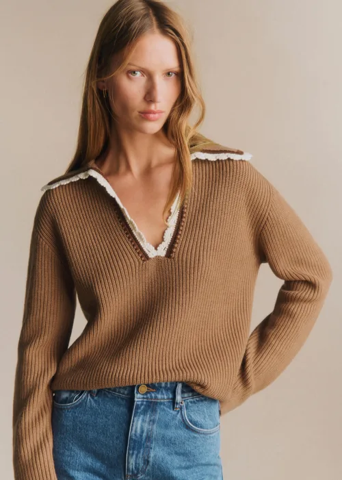 Pull Ivane - Camel Détails Ecru — image 3