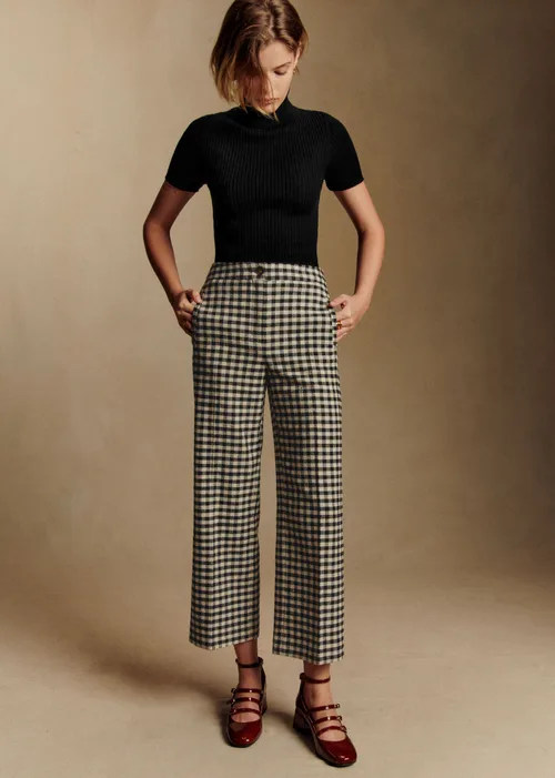 Pantalon Martin Crop - Vichy Noir Écru — image 4