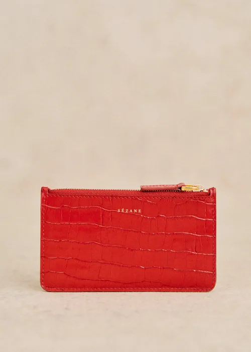 Porte-cartes Grand Alfred - Rouge Croco