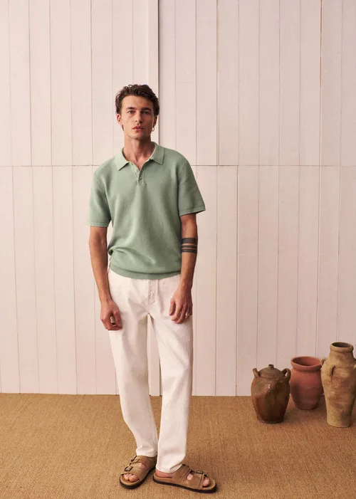 Polo Maille Simeone - Vert Sauge — image 6