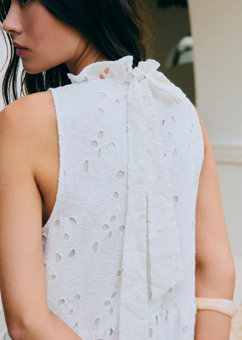 Robe Olany - Broderie Unie Fleurs Maxi Écru — image 3