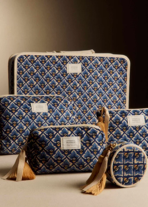 Grande valisette - Sézane x Antoinette Poisson - Imprimé Losange Bleu — image 5